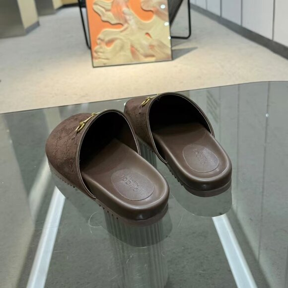 Gucci Brown Suede Mules with Horsebit Detail - Picture 3 of 7